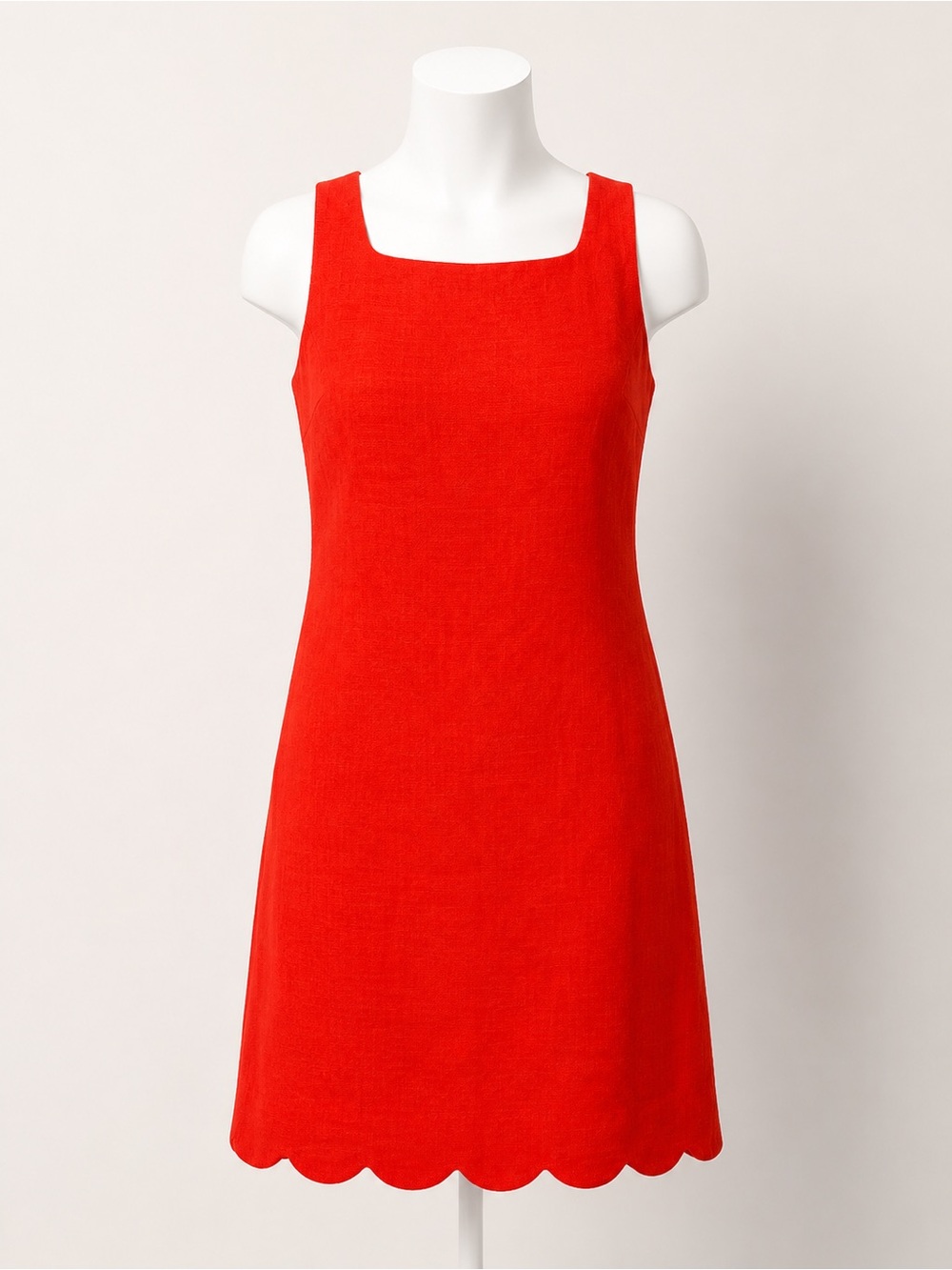 Kate Spade x Target NWT Orange/Red Scallop Hem Shift Dress Sleeveless Sz Med